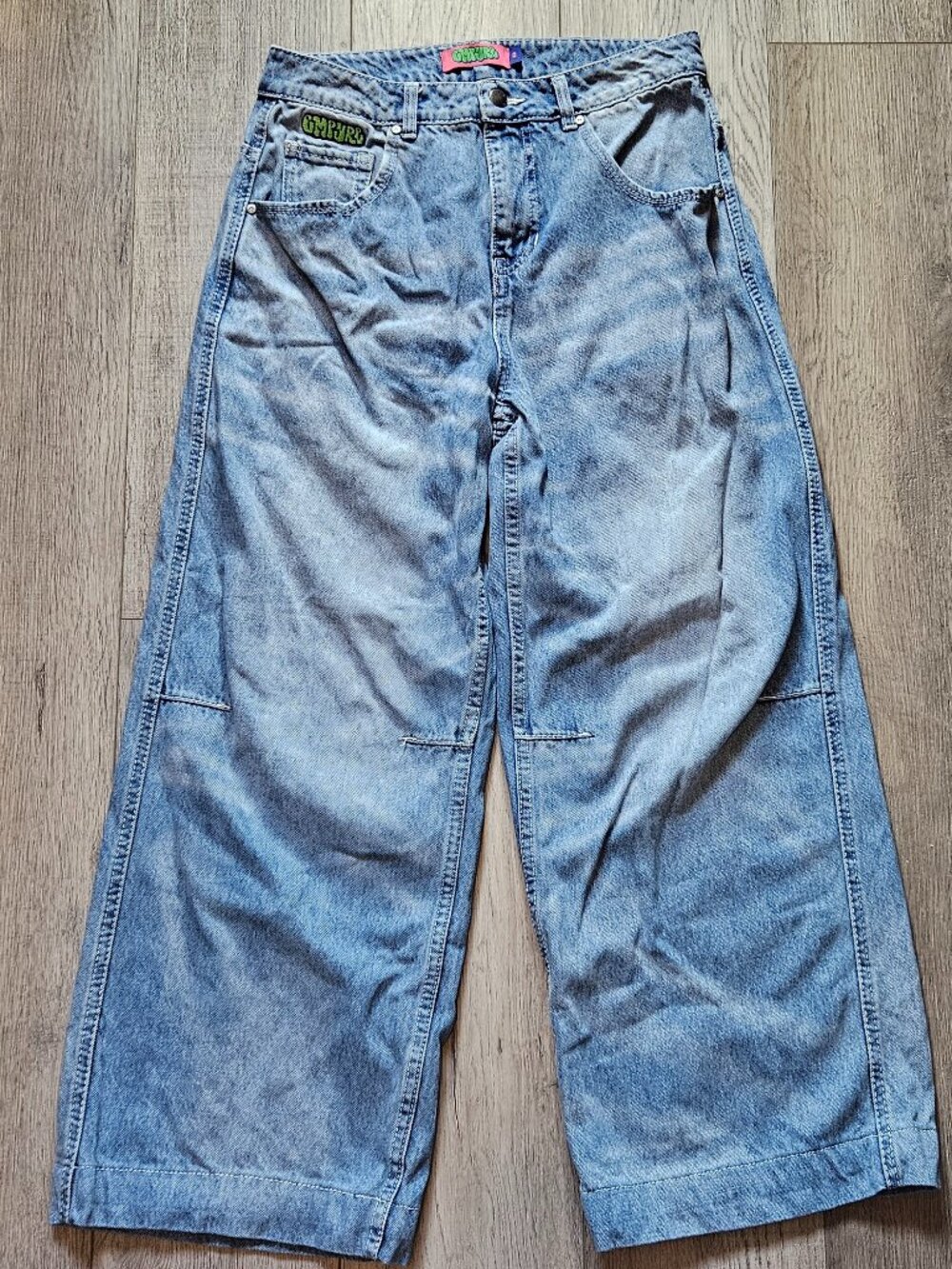 Empyre Wide Leg Baggy Skate Jeans Size 2 Light Wash Blue Denim Y2K Streetwear